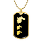 Mama Rabbit With 2 Kittens v2 - 18k Gold Finished Luxury Dog Tag Necklace