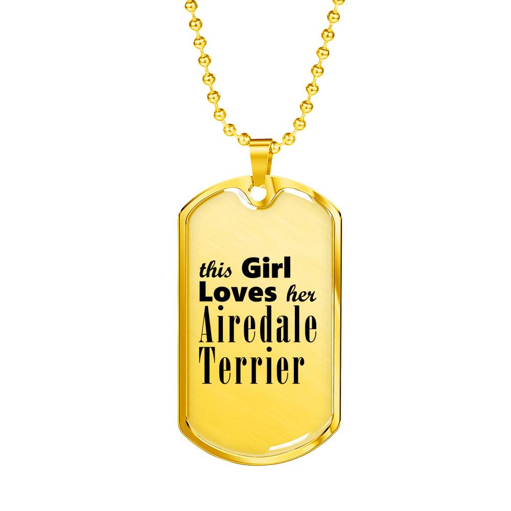 Airedale Terrier - 18k Gold Finished Luxury Dog Tag Necklace
