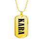 Kara v01 - 18k Gold Finished Luxury Dog Tag Necklace