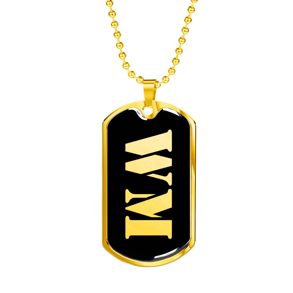 Wm v2 - 18k Gold Finished Luxury Dog Tag Necklace