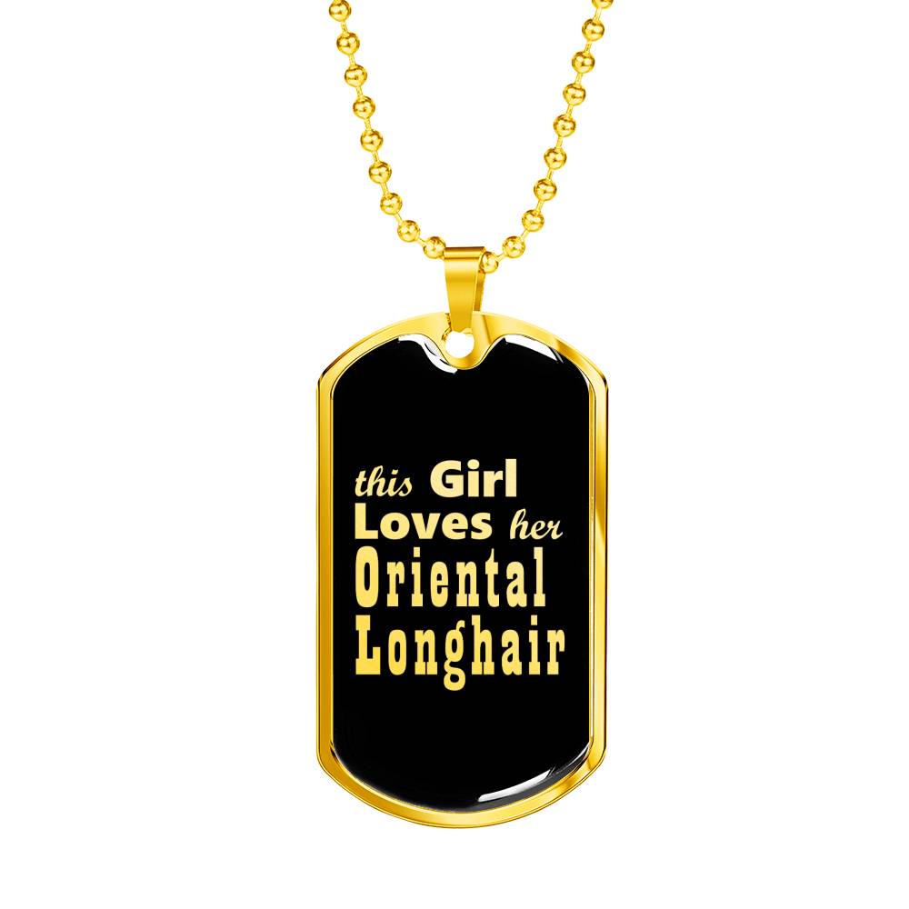 Oriental Longhair v2 - 18k Gold Finished Luxury Dog Tag Necklace