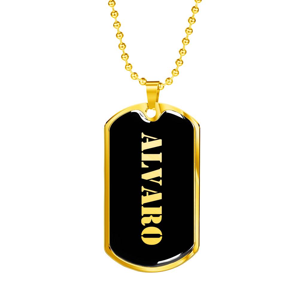 Alvaro v2 - 18k Gold Finished Luxury Dog Tag Necklace
