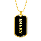 Emery v2 - 18k Gold Finished Luxury Dog Tag Necklace