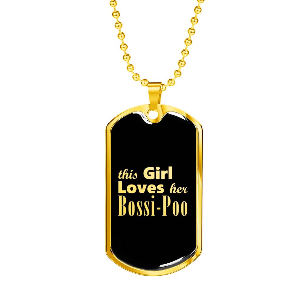 Bossi-Poo v2 - 18k Gold Finished Luxury Dog Tag Necklace