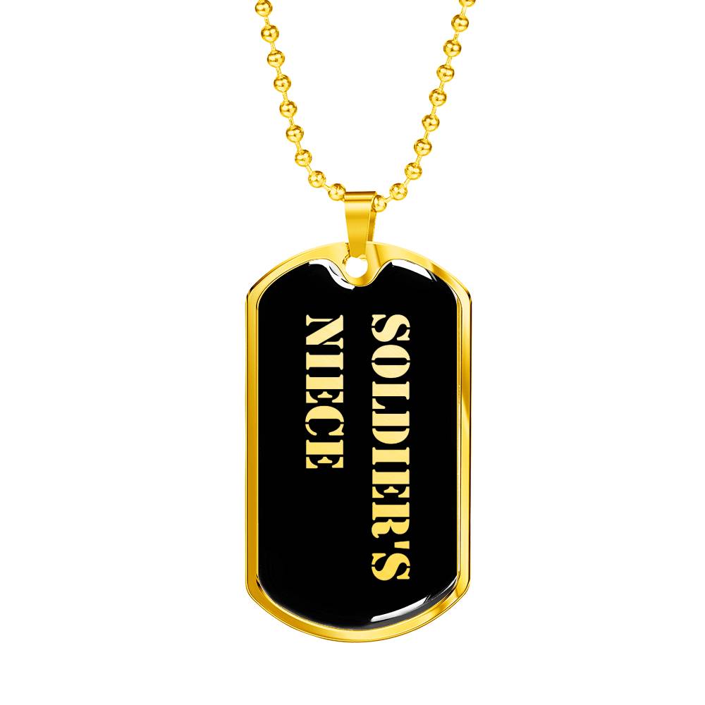 Soldier's Niece v2 - 18k Gold Finished Luxury Dog Tag Necklace