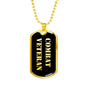 Combat Veteran v2 - 18k Gold Finished Luxury Dog Tag Necklace