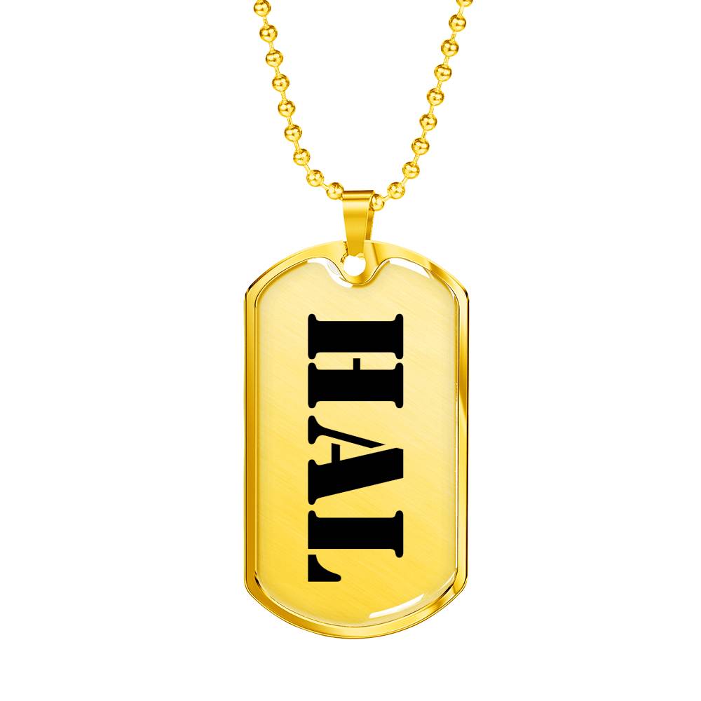 Hal - 18k Gold Finished Luxury Dog Tag Necklace