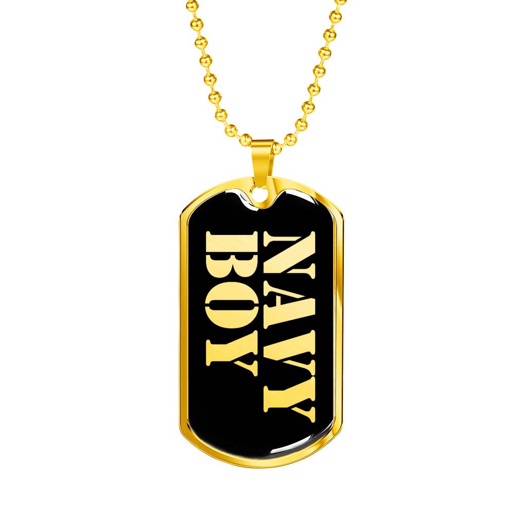 Navy Boy v2 - 18k Gold Finished Luxury Dog Tag Necklace