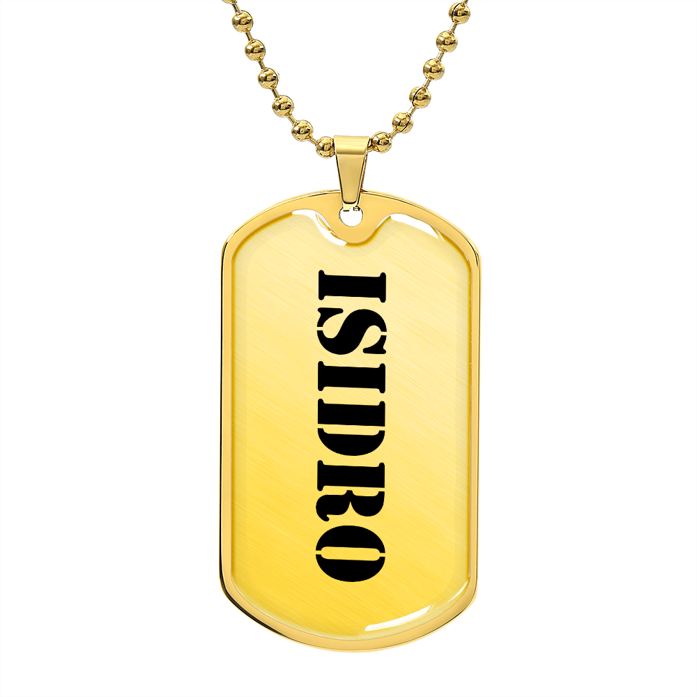 Isidro - 18k Gold Finished Luxury Dog Tag Necklace