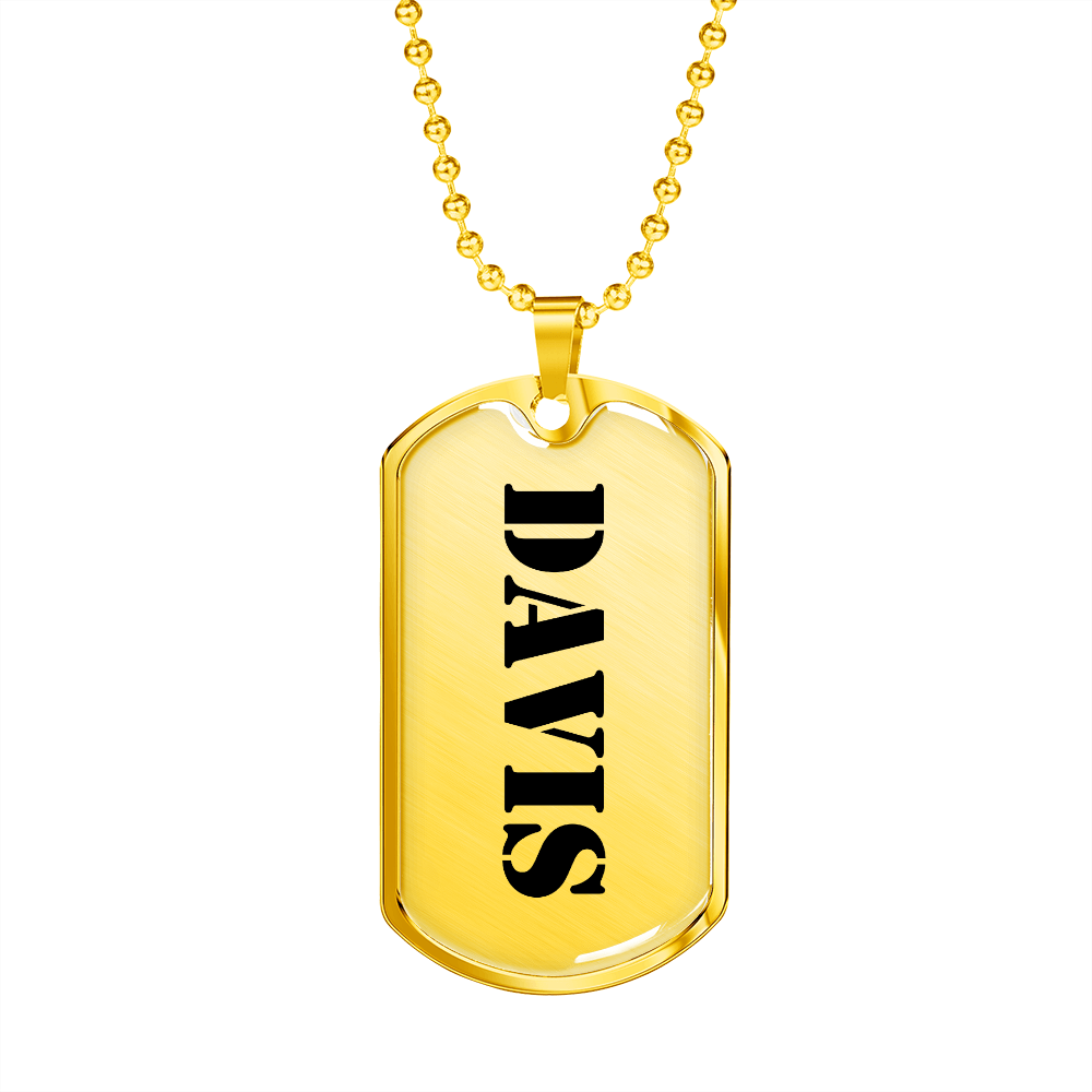 Davis - 18k Gold Finished Luxury Dog Tag Necklace