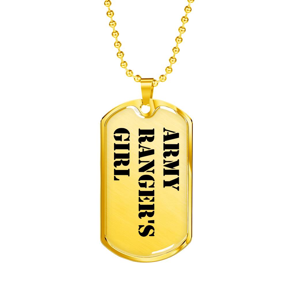 Army Ranger's Girl - 18k Gold Finished Luxury Dog Tag Necklace