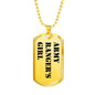 Army Ranger's Girl - 18k Gold Finished Luxury Dog Tag Necklace