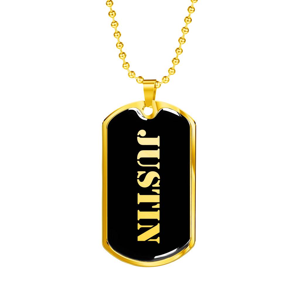 Justin v2 - 18k Gold Finished Luxury Dog Tag Necklace