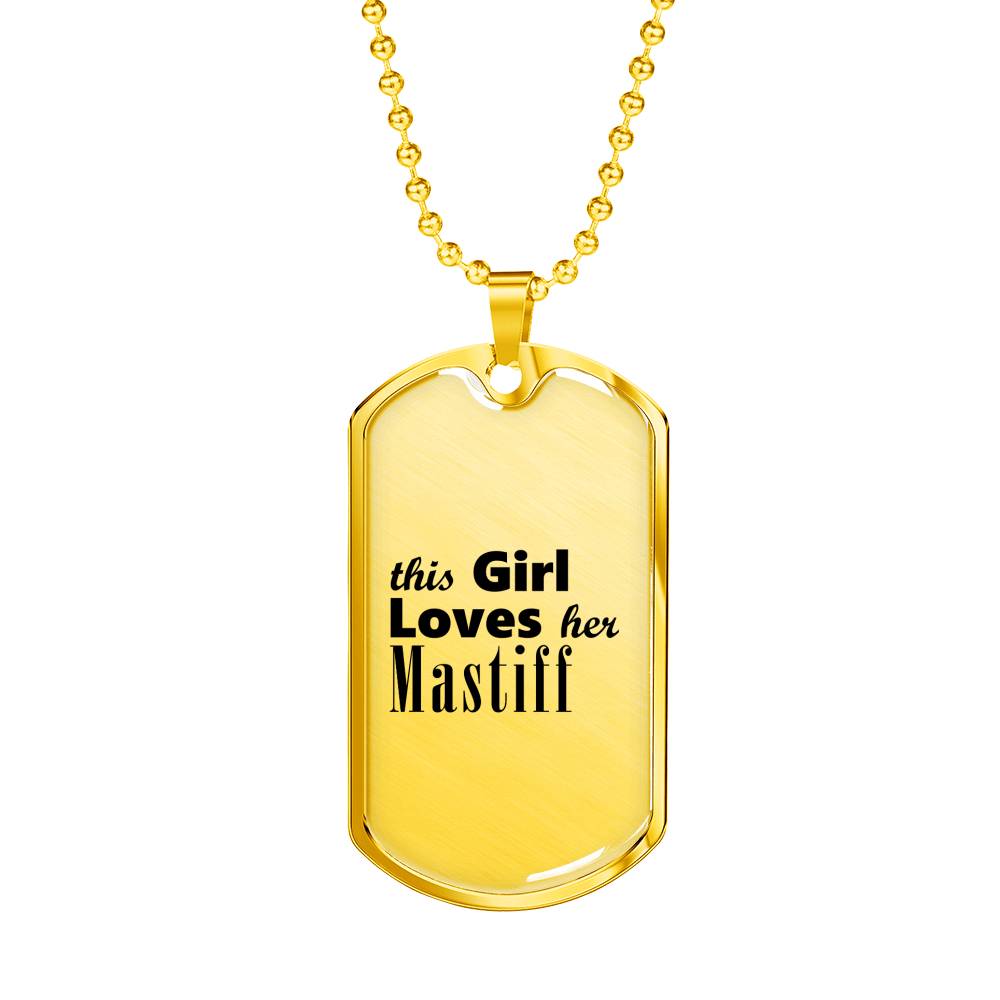 Mastiff - 18k Gold Finished Luxury Dog Tag Necklace