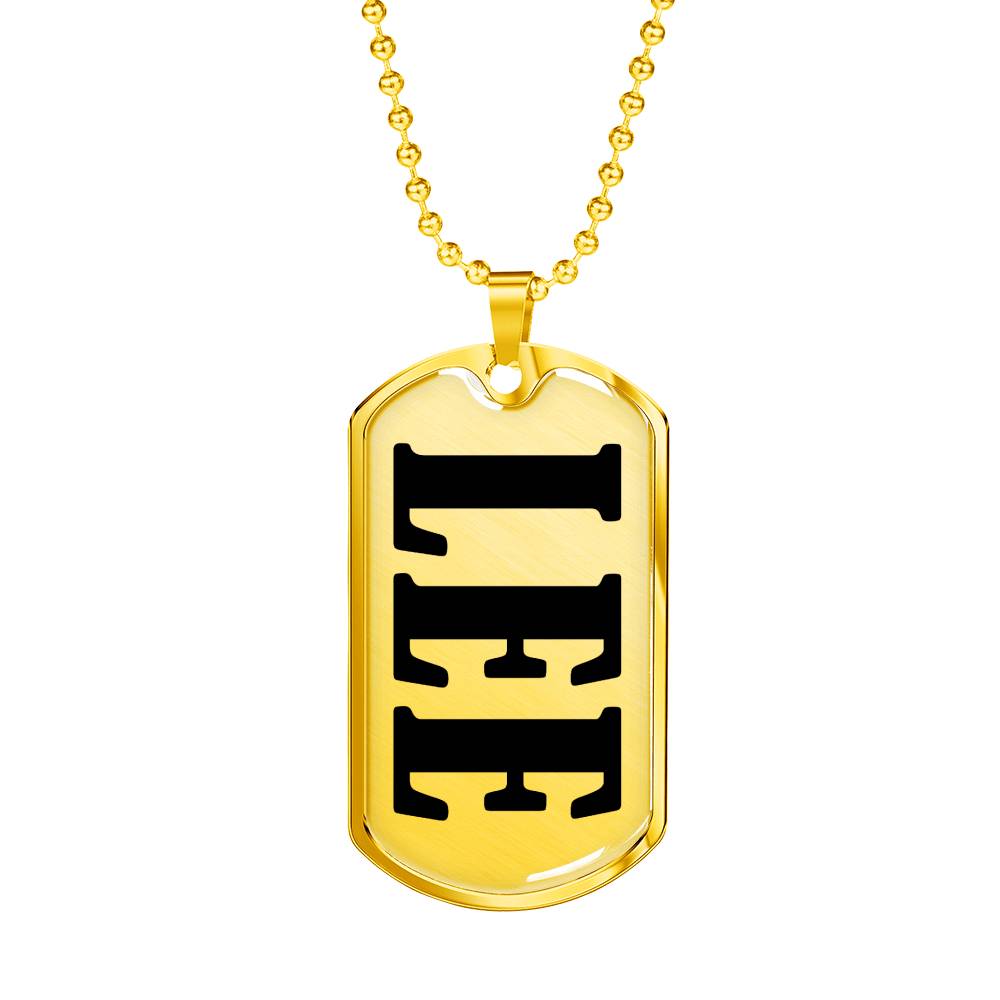 Lee v01 - 18k Gold Finished Luxury Dog Tag Necklace