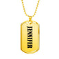 Jennifer v01 - 18k Gold Finished Luxury Dog Tag Necklace