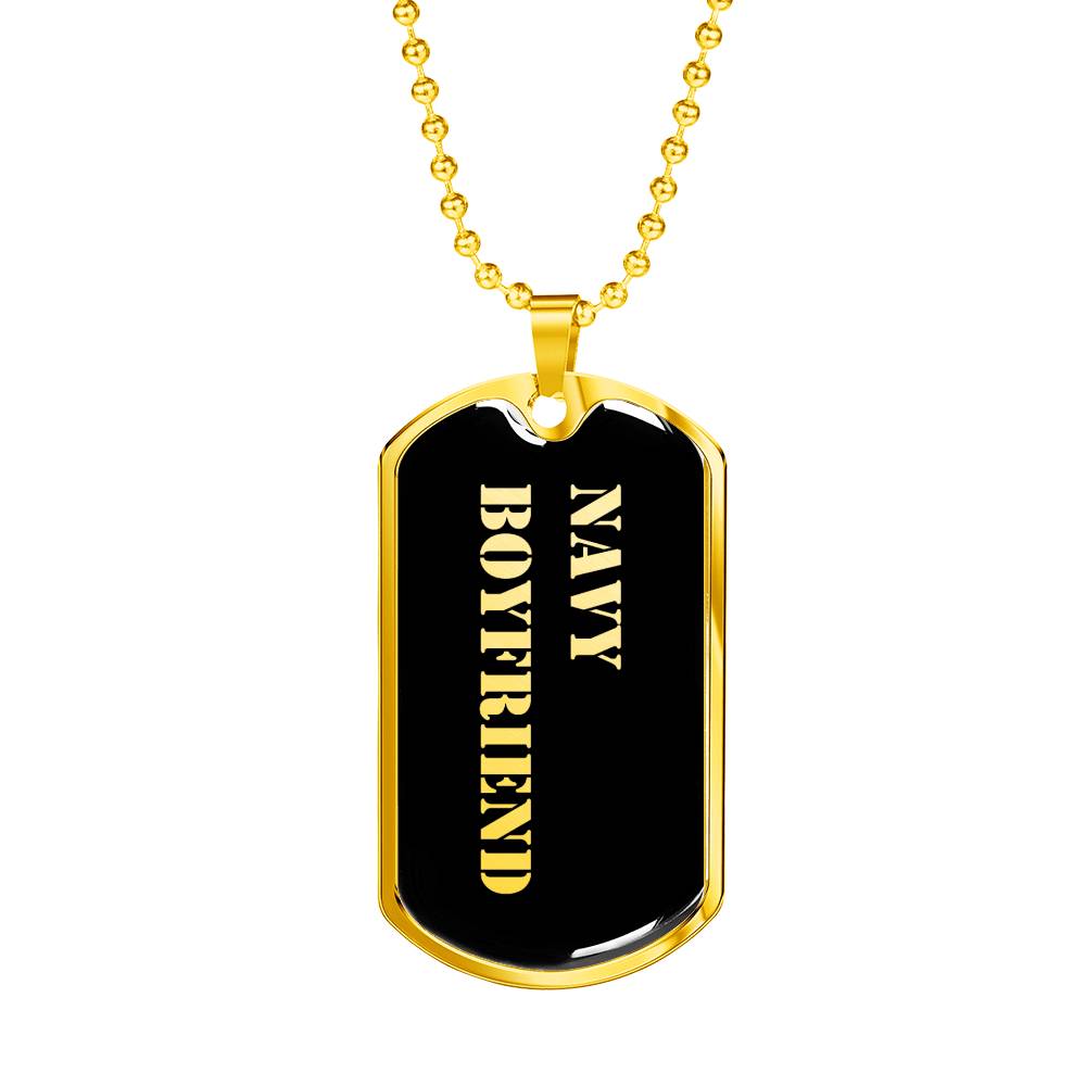 Navy Boyfriend v2 - 18k Gold Finished Luxury Dog Tag Necklace