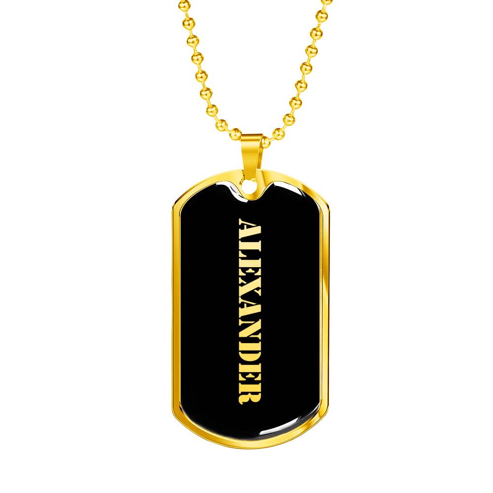 Alexander v2 - 18k Gold Finished Luxury Dog Tag Necklace