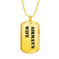 Airman's Wife - 18k Gold Finished Luxury Dog Tag Necklace