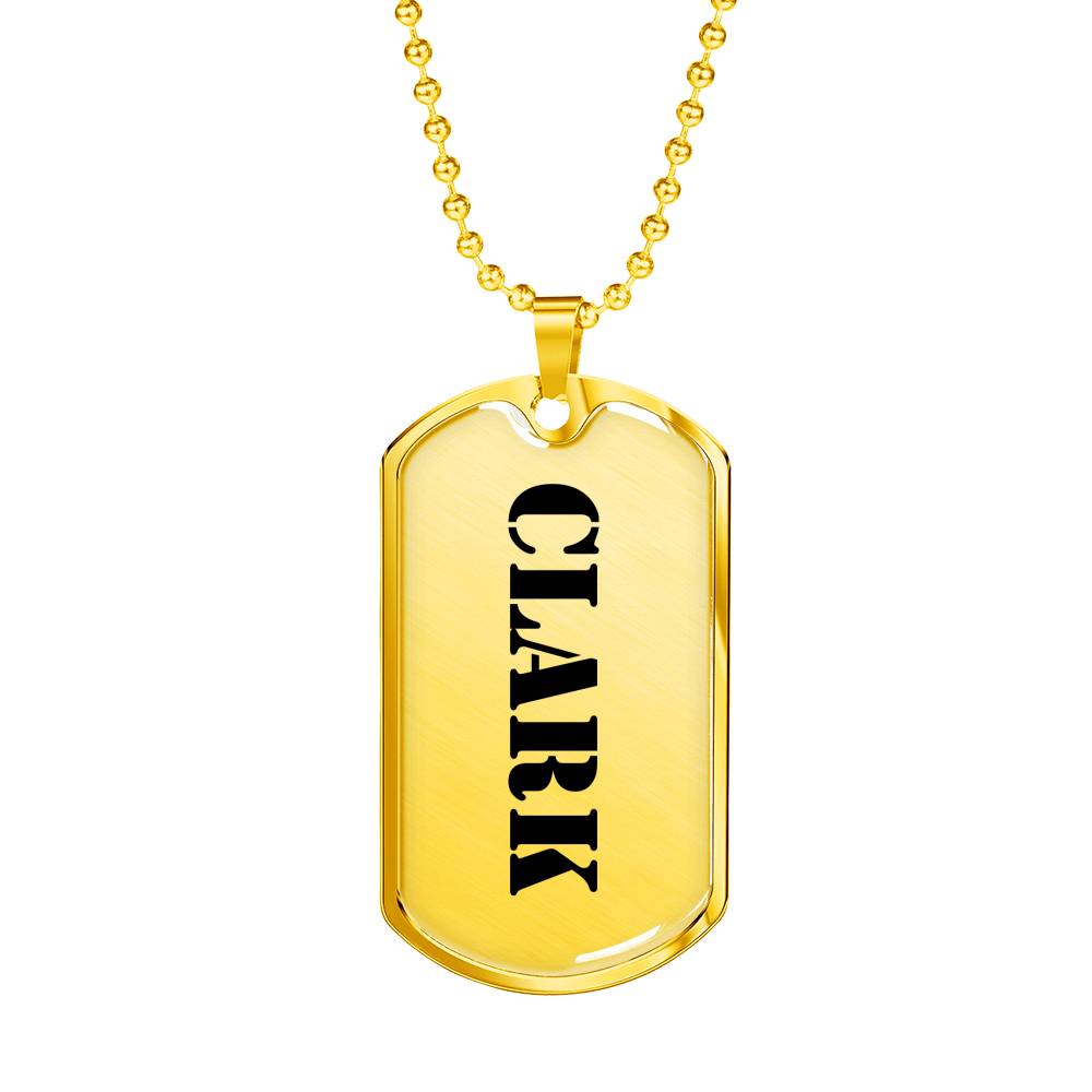 Clark - 18k Gold Finished Luxury Dog Tag Necklace