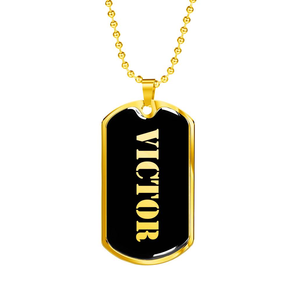 Victor v2 - 18k Gold Finished Luxury Dog Tag Necklace