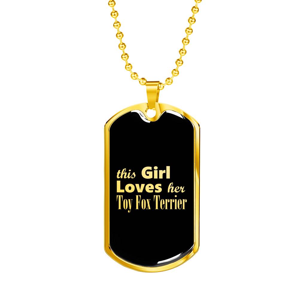 Toy Fox Terrier v2 - 18k Gold Finished Luxury Dog Tag Necklace