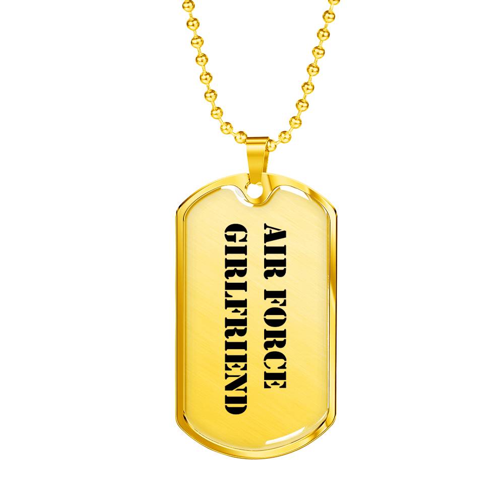 Air Force Girlfriend - 18k Gold Finished Luxury Dog Tag Necklace
