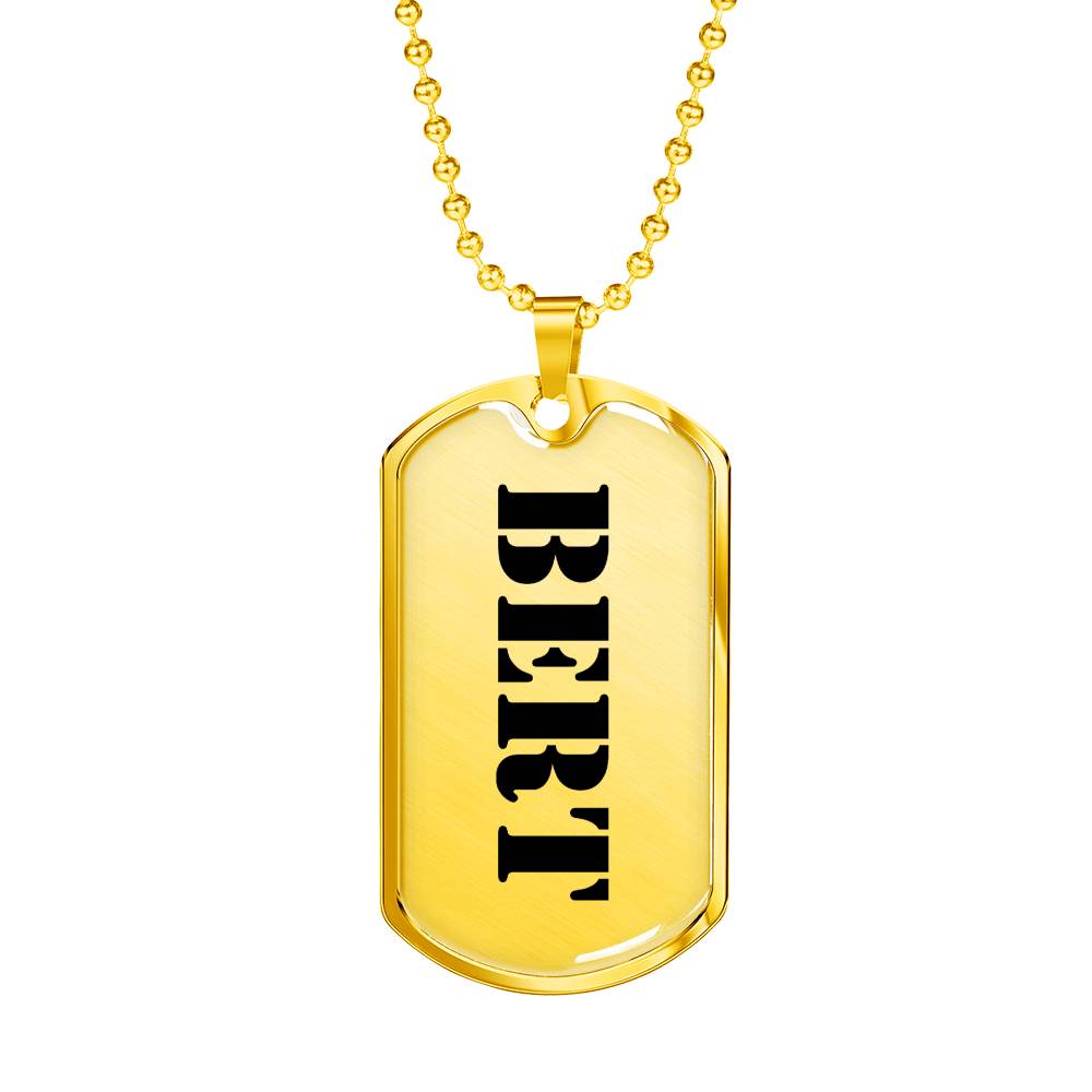 Bert - 18k Gold Finished Luxury Dog Tag Necklace