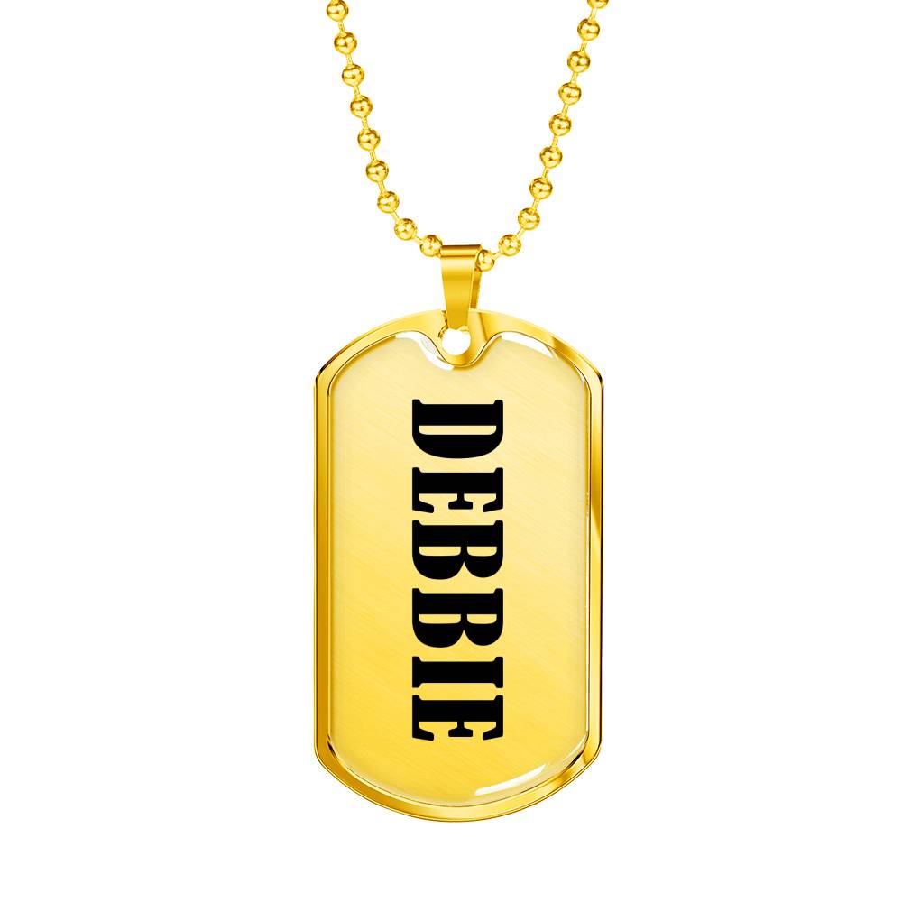 Debbie v01 - 18k Gold Finished Luxury Dog Tag Necklace