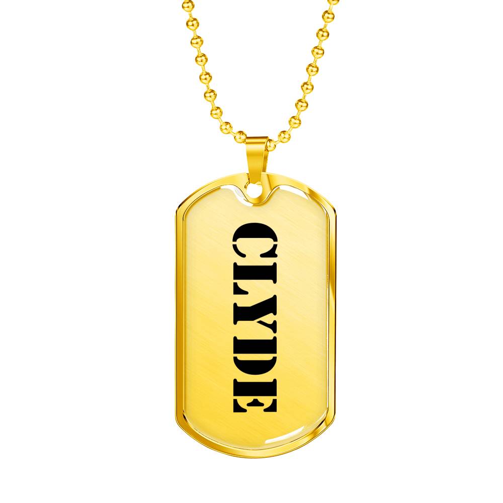 Clyde - 18k Gold Finished Luxury Dog Tag Necklace
