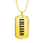 Lillian v01 - 18k Gold Finished Luxury Dog Tag Necklace