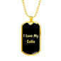 Love My Collie v5 - 18k Gold Finished Luxury Dog Tag Necklace