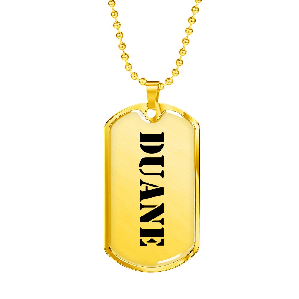 Duane - 18k Gold Finished Luxury Dog Tag Necklace