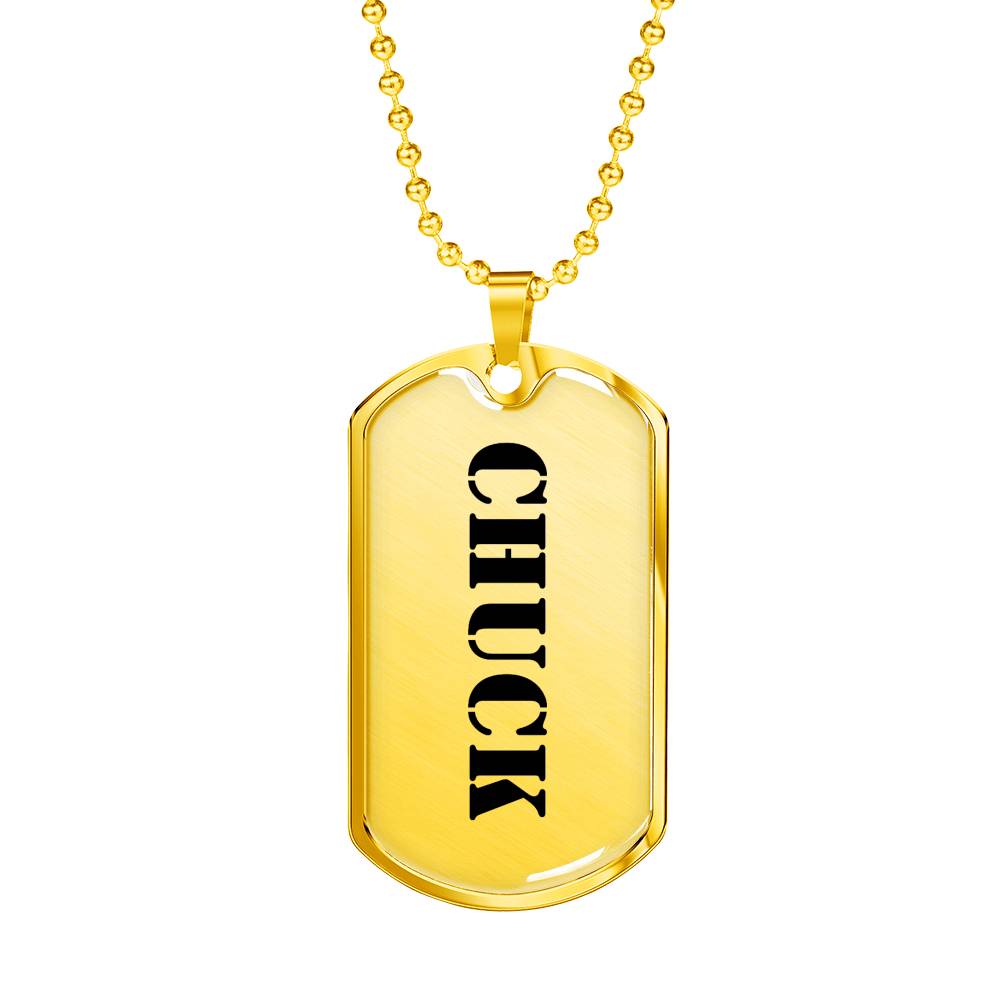 Chuck - 18k Gold Finished Luxury Dog Tag Necklace