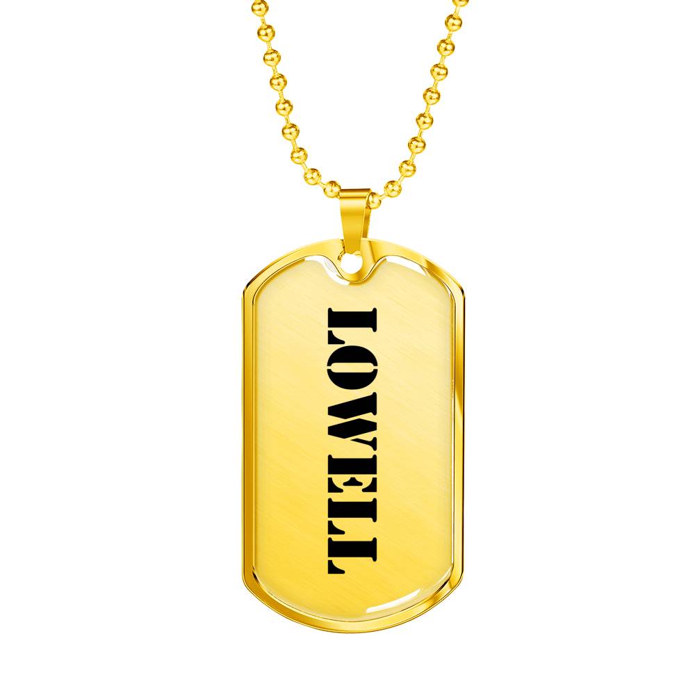 Lowell - 18k Gold Finished Luxury Dog Tag Necklace