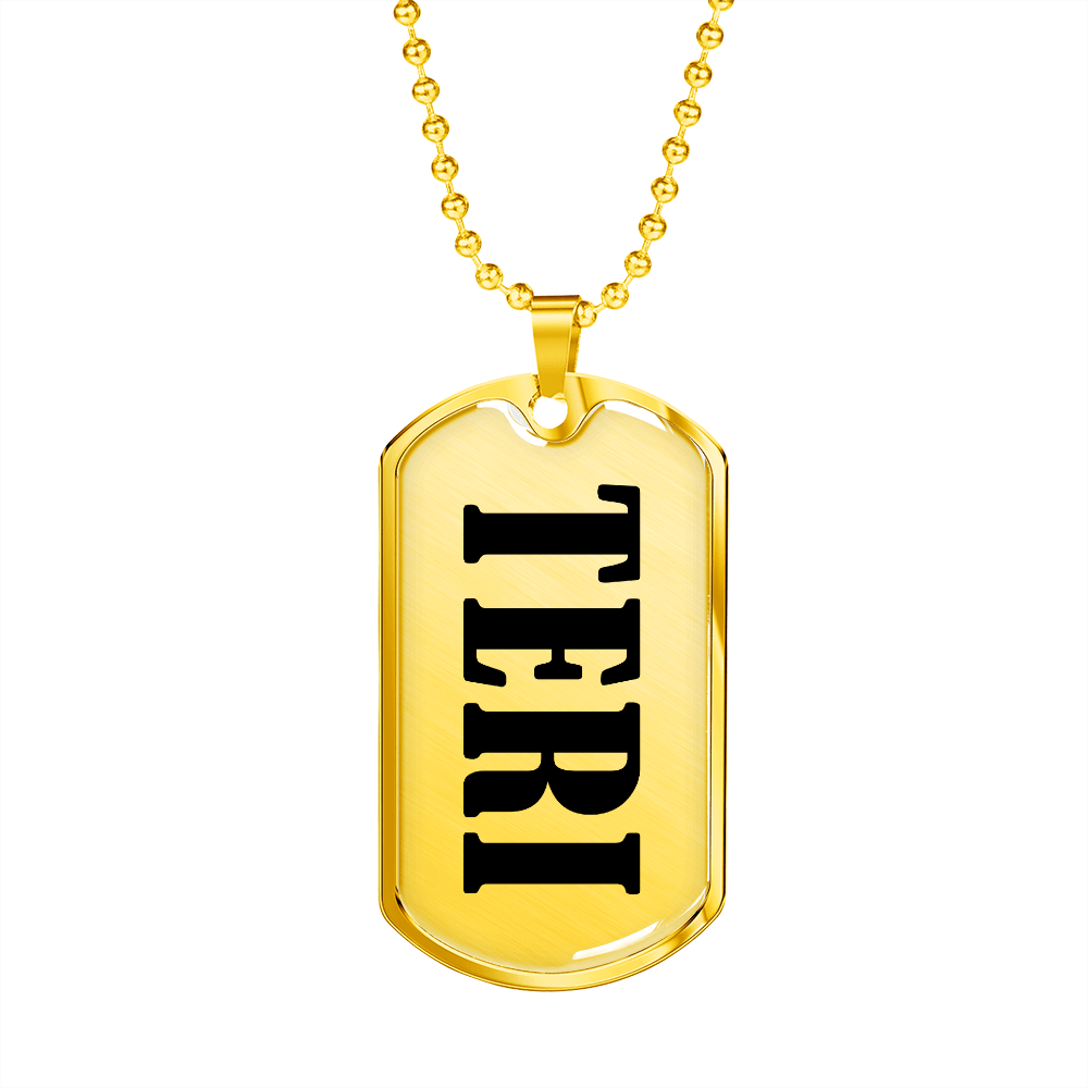 Teri v01 - 18k Gold Finished Luxury Dog Tag Necklace