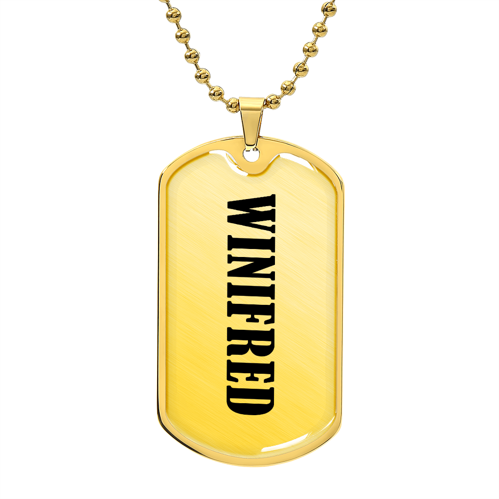 Winifred v01 - 18k Gold Finished Luxury Dog Tag Necklace
