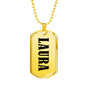 Laura v01 - 18k Gold Finished Luxury Dog Tag Necklace