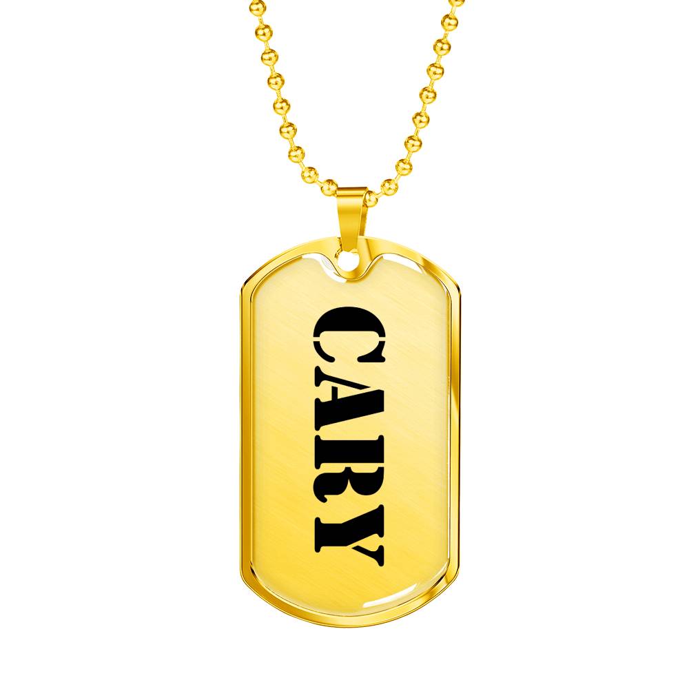 Cary - 18k Gold Finished Luxury Dog Tag Necklace