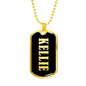 Kellie v02 - 18k Gold Finished Luxury Dog Tag Necklace