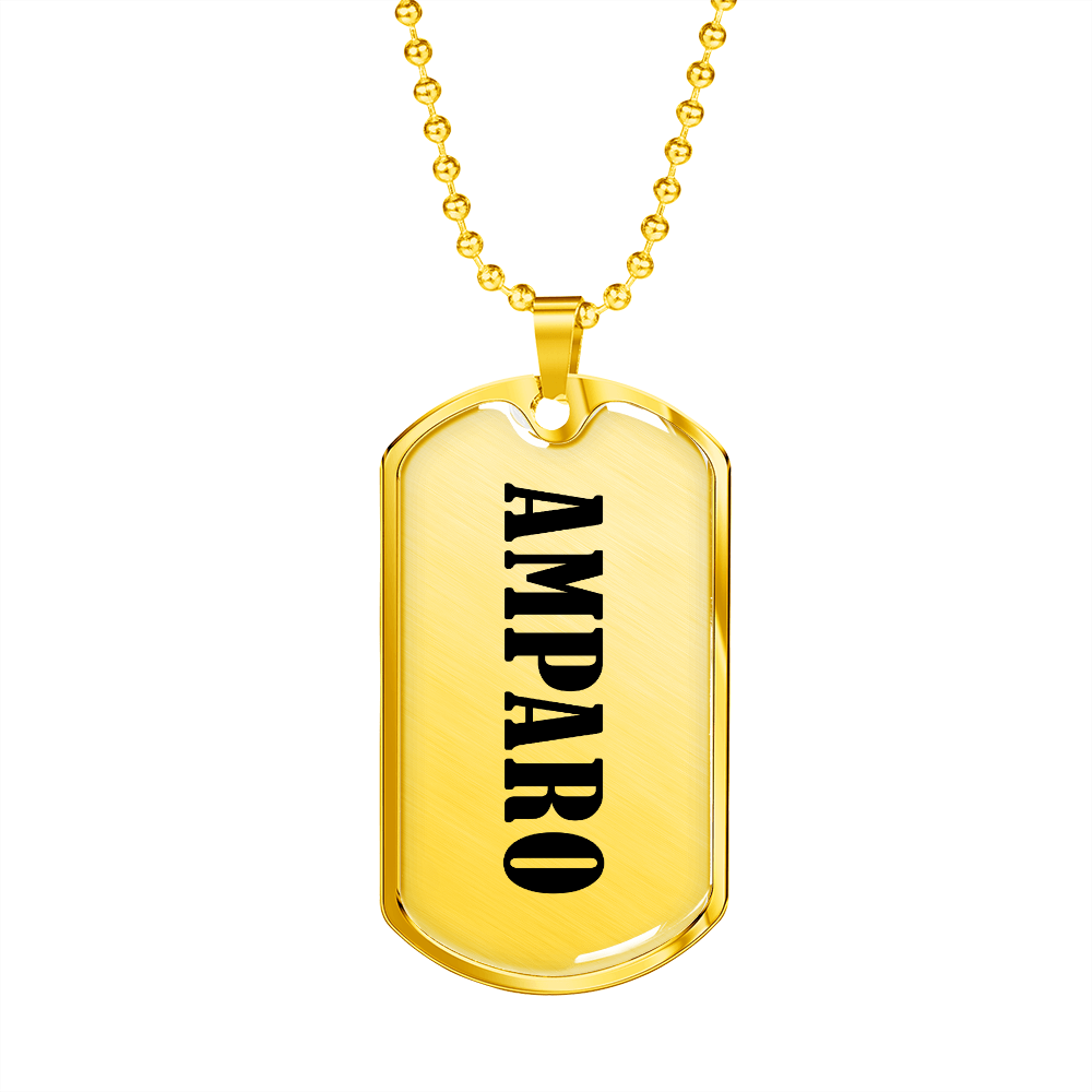 Amparo v01 - 18k Gold Finished Luxury Dog Tag Necklace
