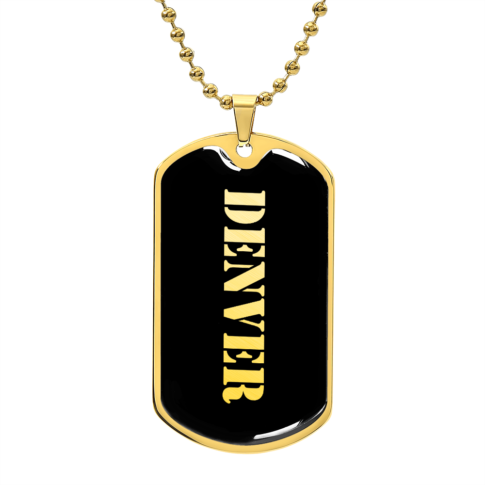 Denver v2 - 18k Gold Finished Luxury Dog Tag Necklace
