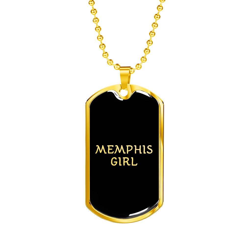 Memphis Girl v2 - 18k Gold Finished Luxury Dog Tag Necklace