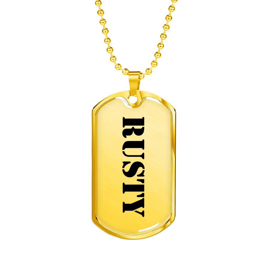 Rusty - 18k Gold Finished Luxury Dog Tag Necklace