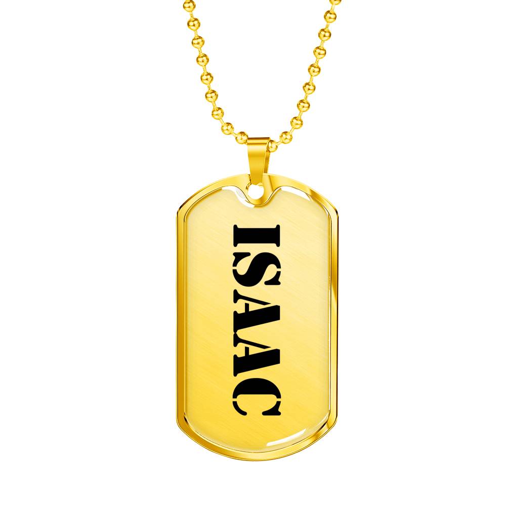 Isaac - 18k Gold Finished Luxury Dog Tag Necklace