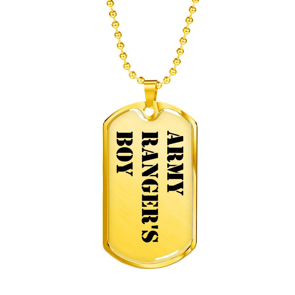 Army Ranger's Boy - 18k Gold Finished Luxury Dog Tag Necklace