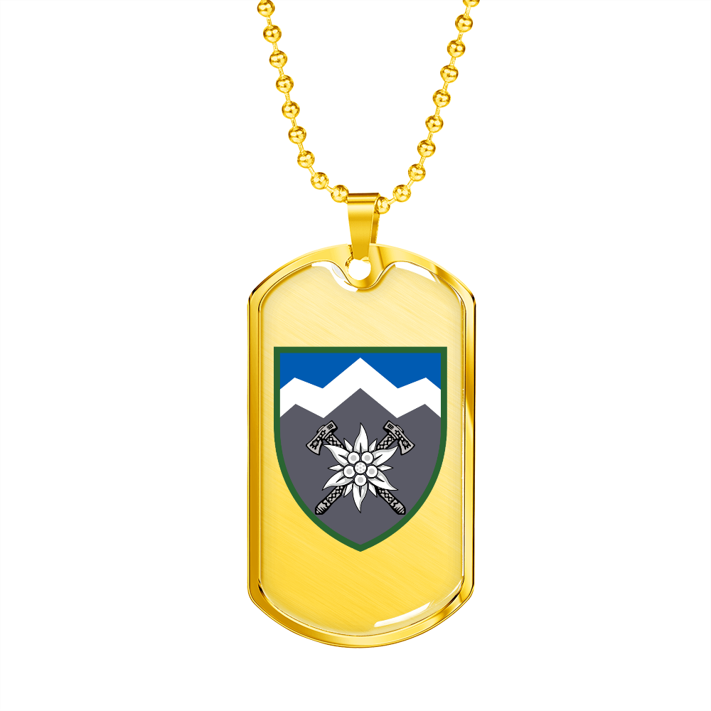 10th Mountain Assault Brigade (Ukraine) - 18k Gold Finished Luxury Dog Tag Necklace