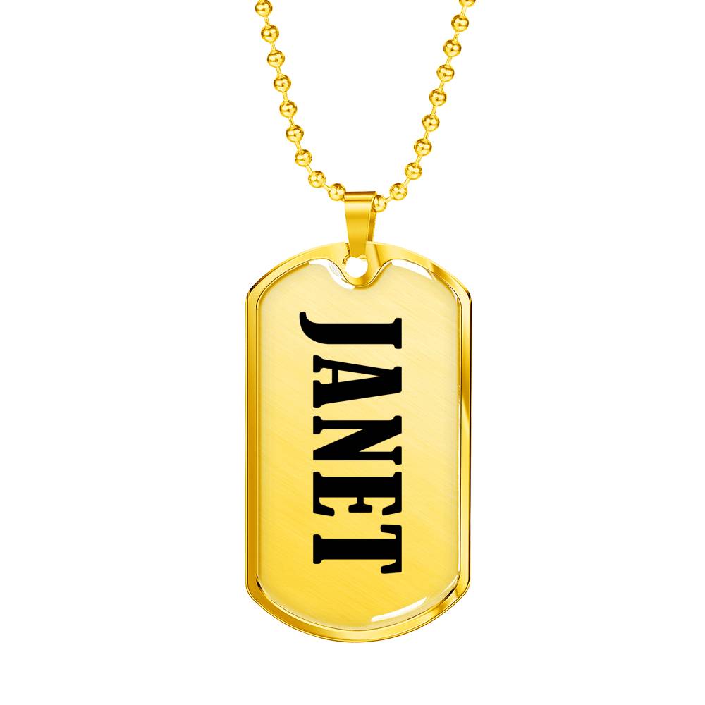 Janet v01 - 18k Gold Finished Luxury Dog Tag Necklace
