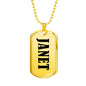 Janet v01 - 18k Gold Finished Luxury Dog Tag Necklace