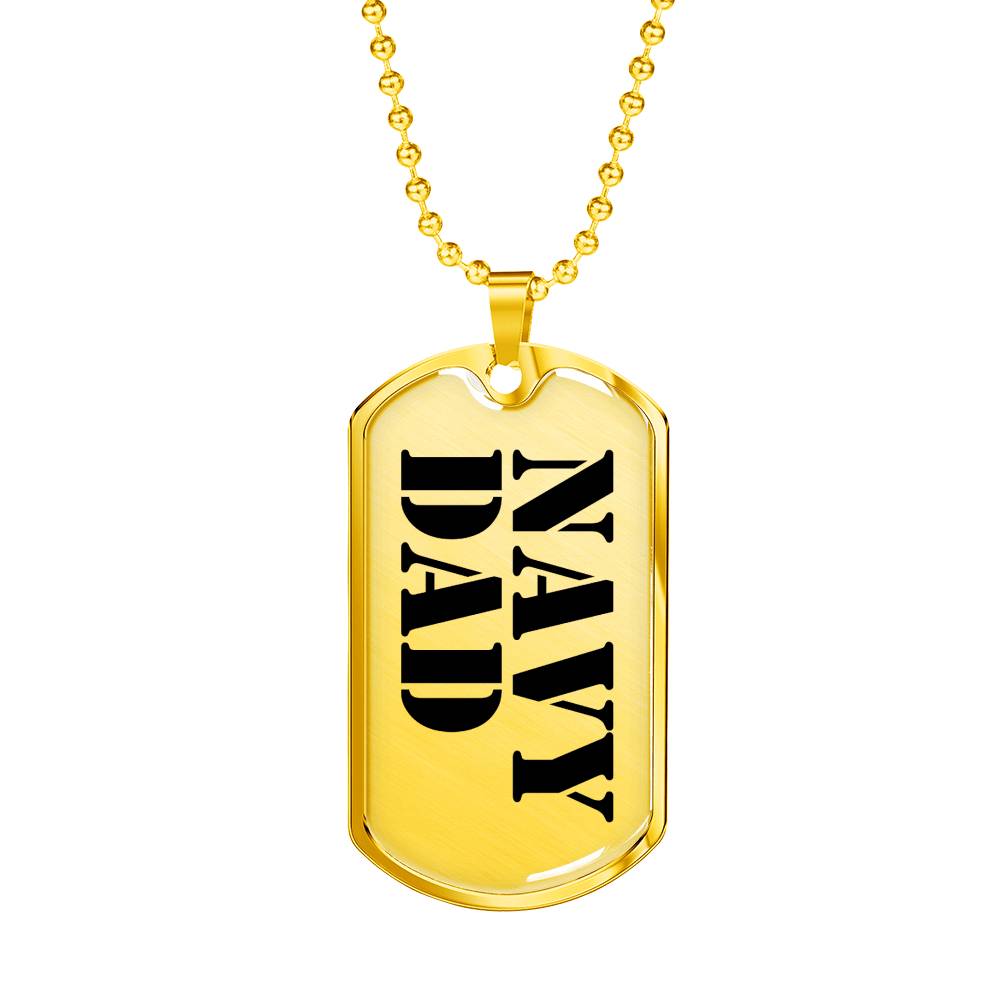 Navy Dad - 18k Gold Finished Luxury Dog Tag Necklace